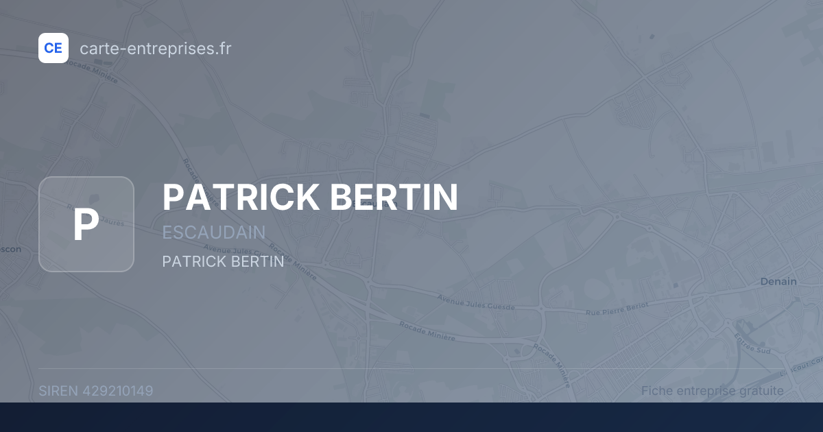 PATRICK BERTIN — 429210149 — fiche entreprise