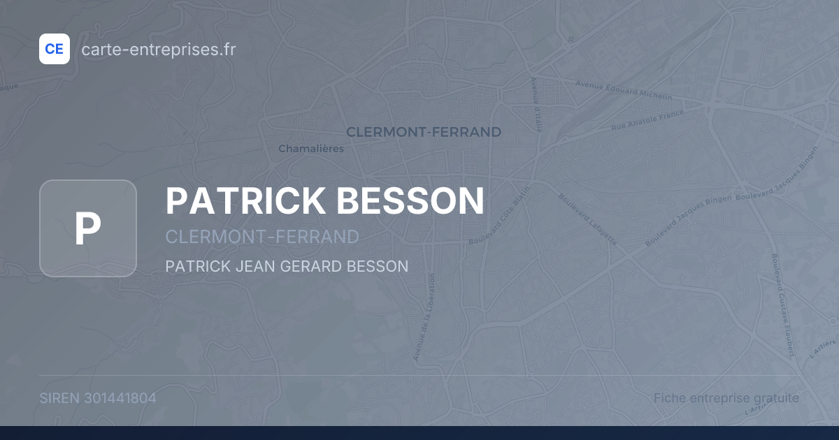 PATRICK BESSON — 301441804 — fiche entreprise