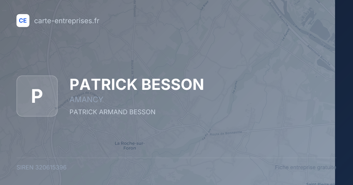 PATRICK BESSON — 320615396 — fiche entreprise