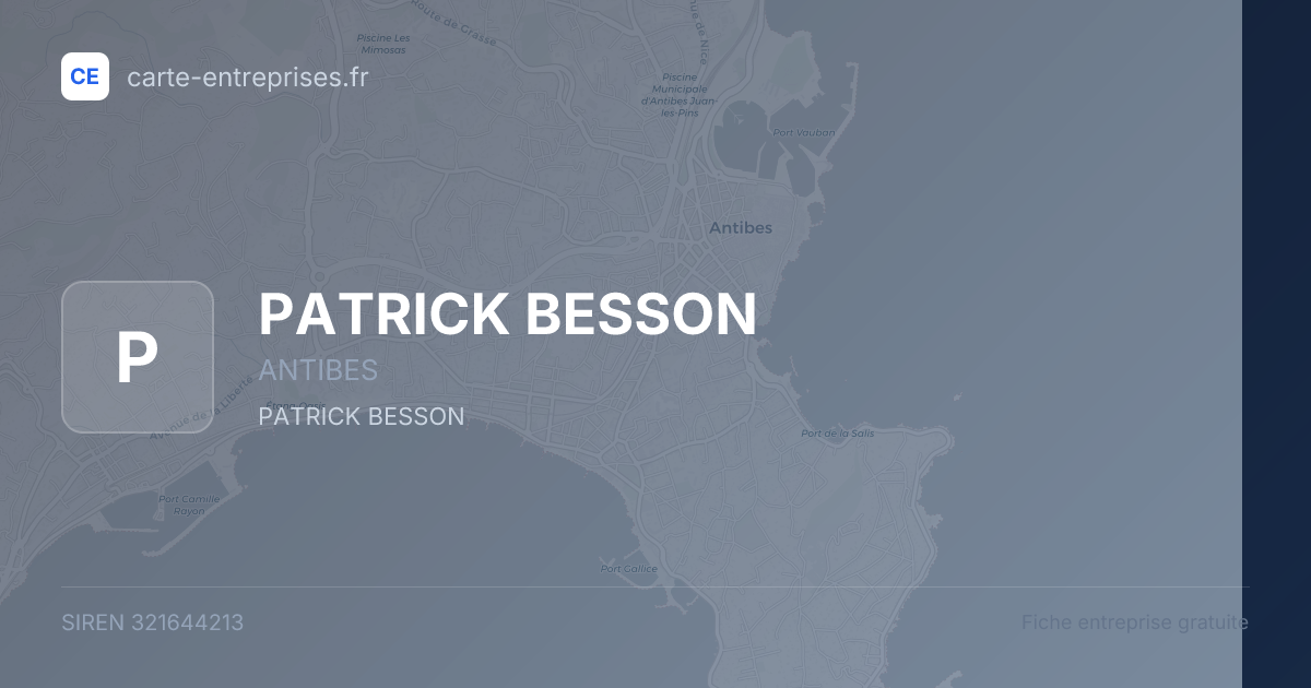 PATRICK BESSON — 321644213 — fiche entreprise