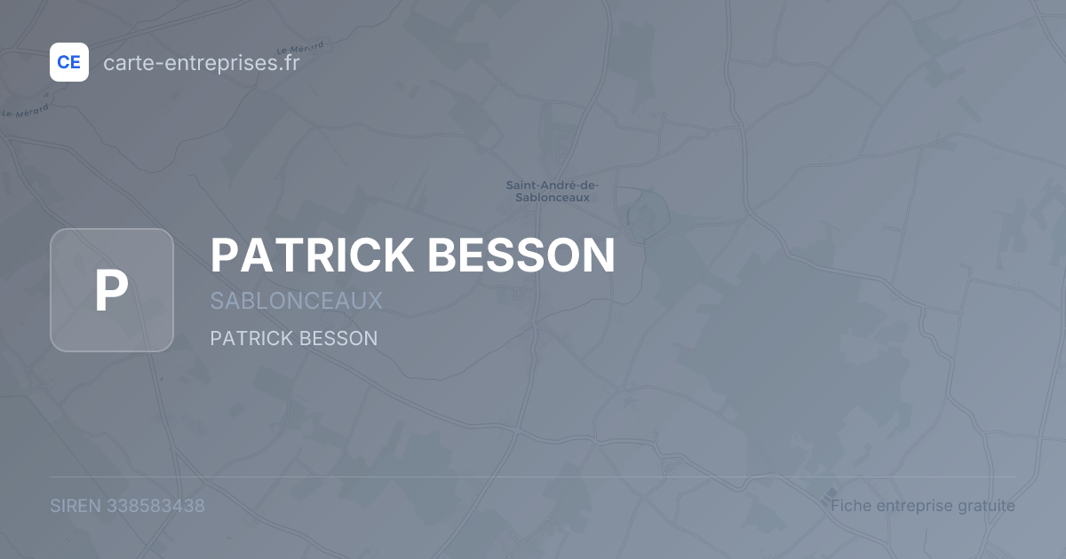 PATRICK BESSON — 338583438 — fiche entreprise