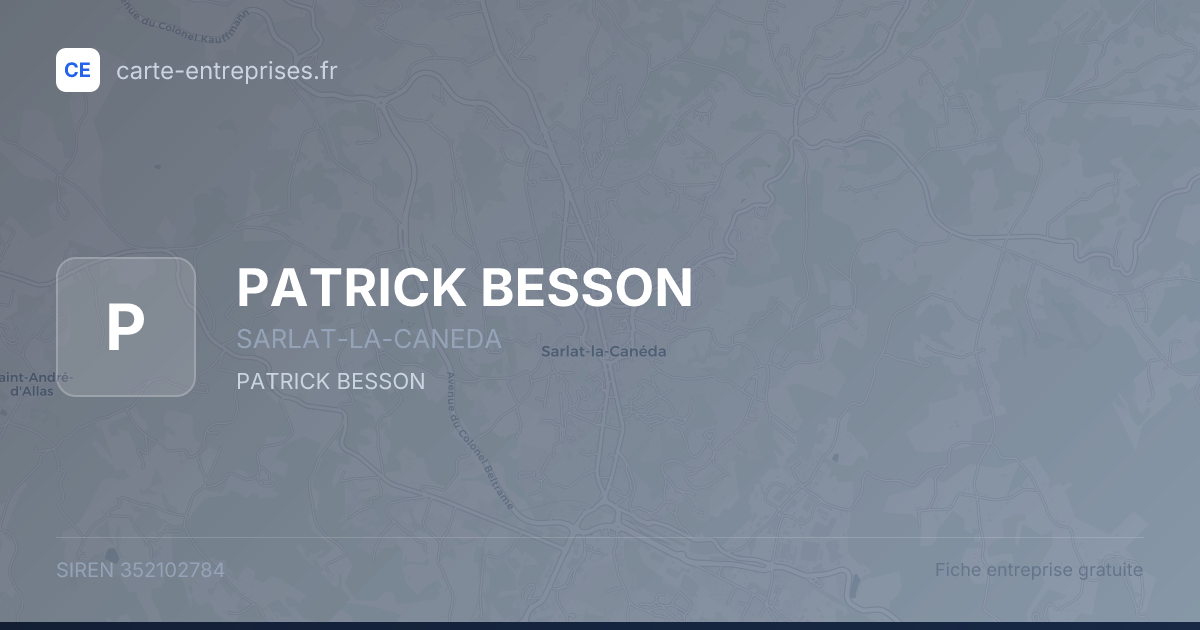 PATRICK BESSON — 352102784 — fiche entreprise