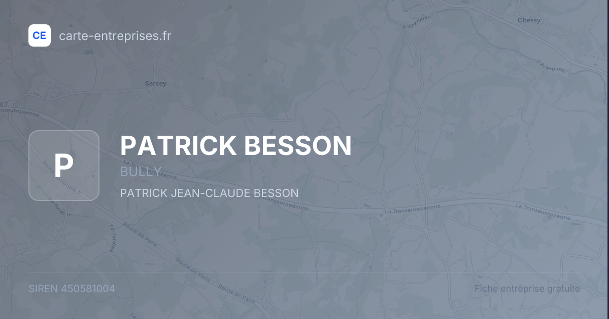 PATRICK BESSON — 450581004 — fiche entreprise