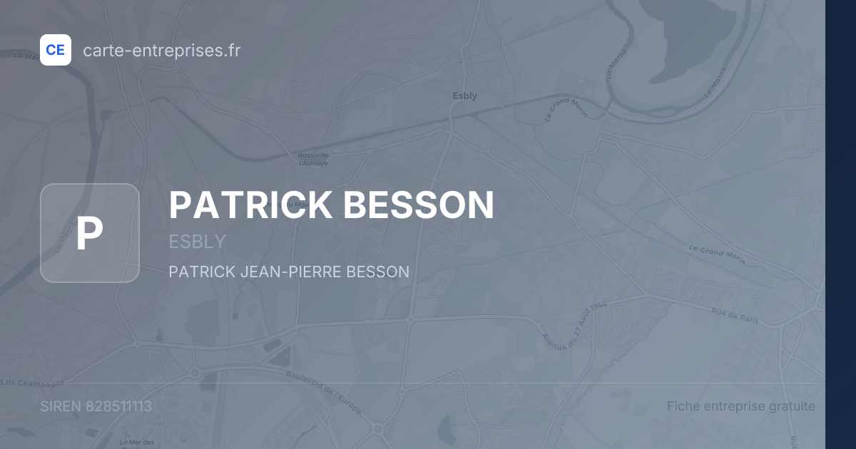 PATRICK BESSON — 828511113 — fiche entreprise
