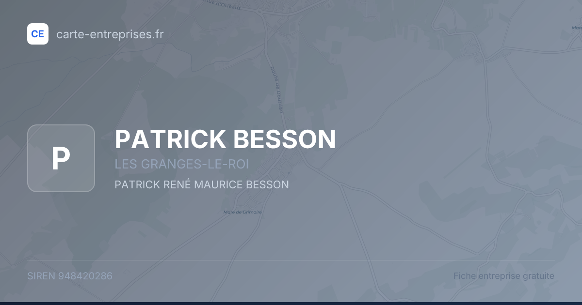 PATRICK BESSON — 948420286 — fiche entreprise