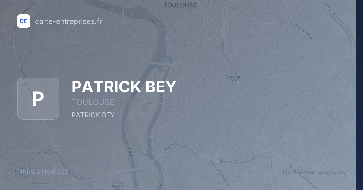 PATRICK BEY — 331460733 — fiche entreprise
