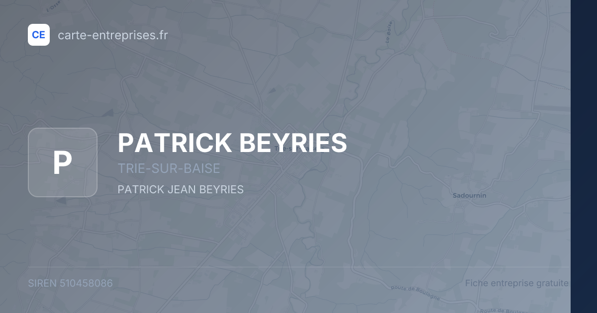 PATRICK BEYRIES — 510458086 — fiche entreprise