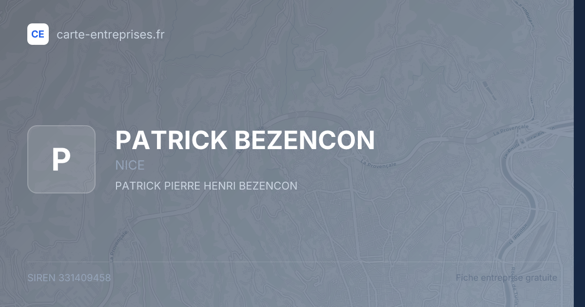 PATRICK BEZENCON — 331409458 — fiche entreprise