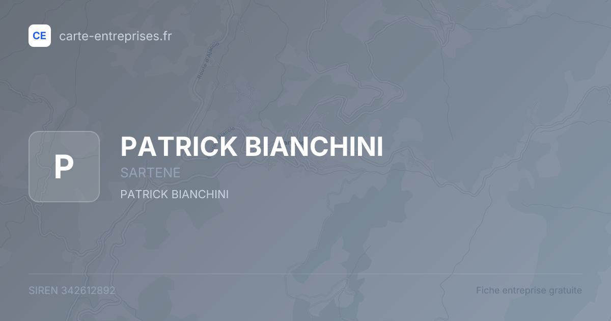 PATRICK BIANCHINI — 342612892 — fiche entreprise