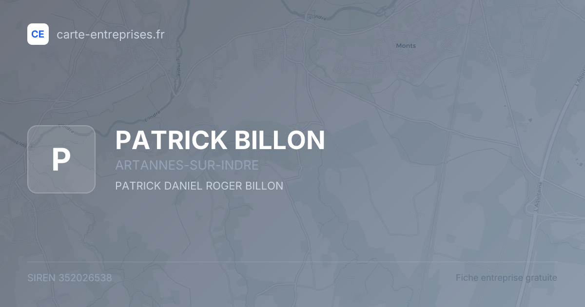 PATRICK BILLON — 352026538 — fiche entreprise