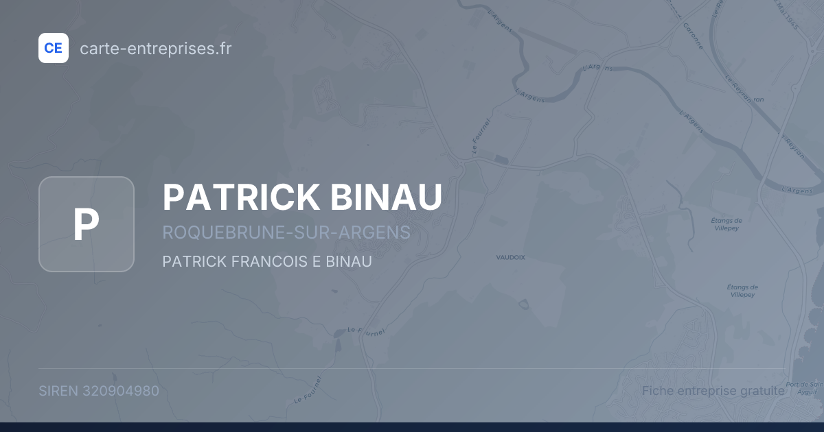 PATRICK BINAU — 320904980 — fiche entreprise