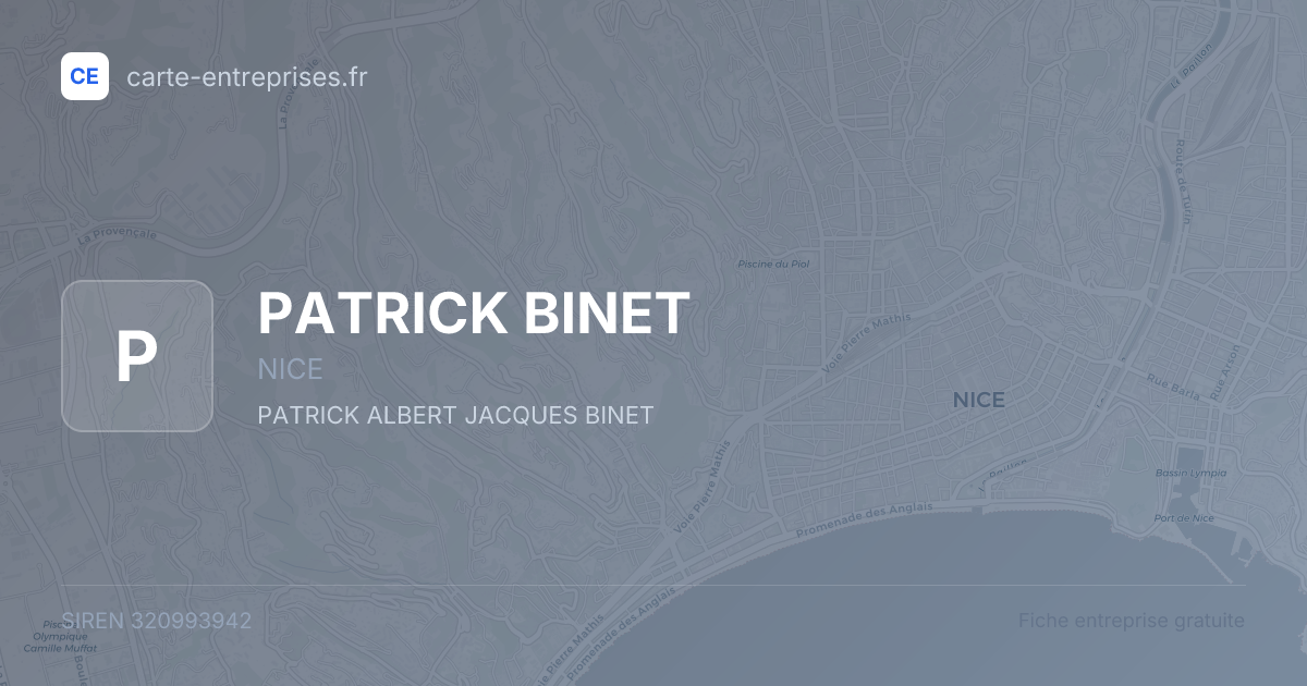 PATRICK BINET — 320993942 — fiche entreprise