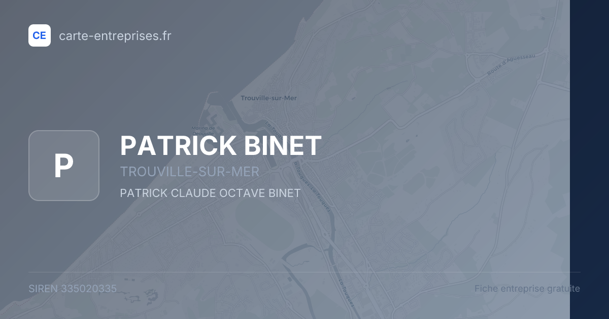 PATRICK BINET — 335020335 — fiche entreprise