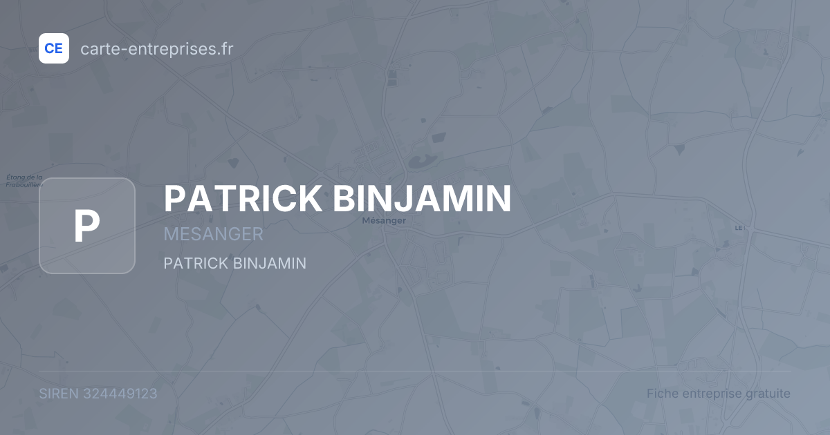PATRICK BINJAMIN — 324449123 — fiche entreprise