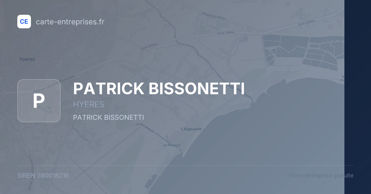 PATRICK BISSONETTI — 390018216 — fiche entreprise