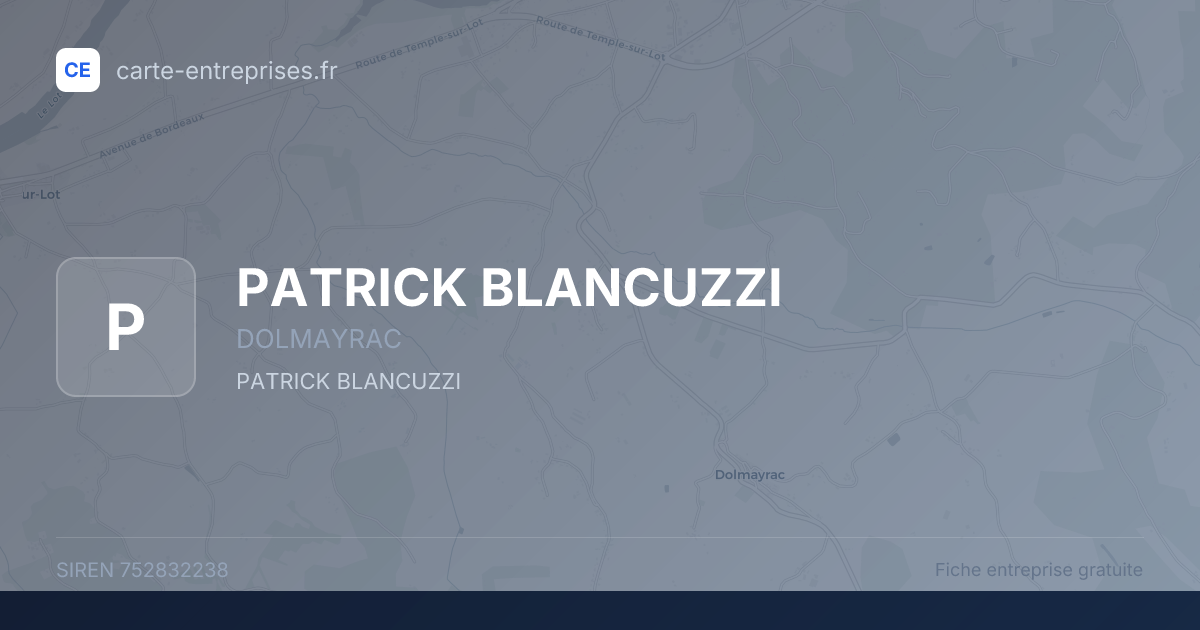 PATRICK BLANCUZZI — 752832238 — fiche entreprise