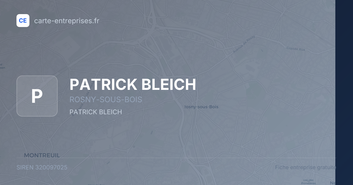 PATRICK BLEICH — 320097025 — fiche entreprise
