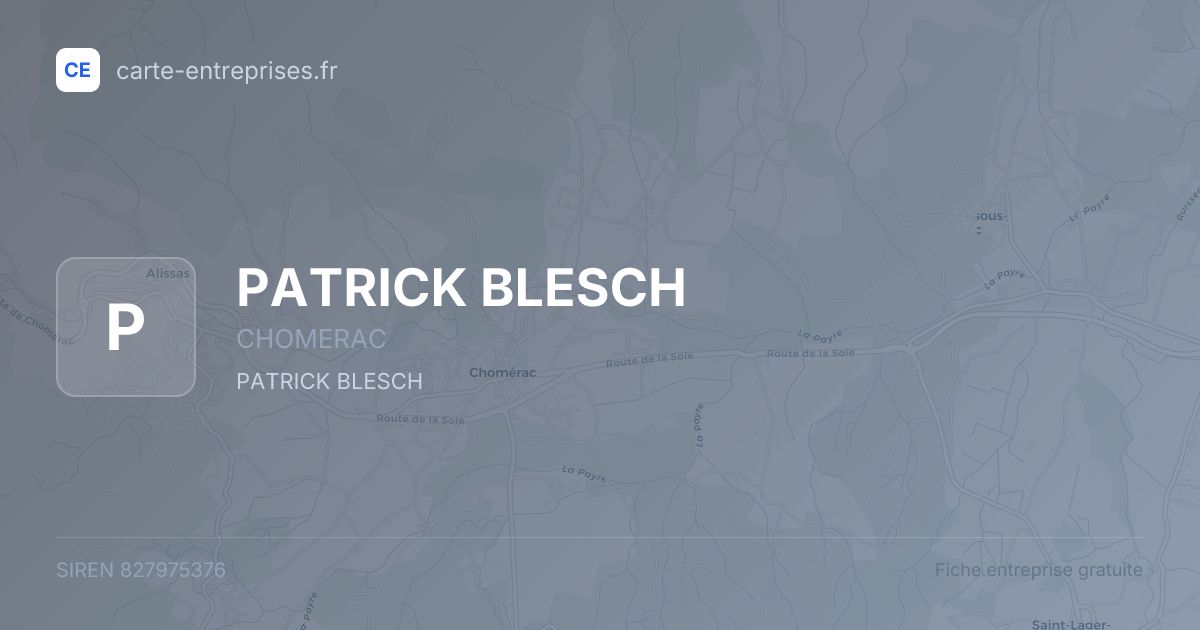 PATRICK BLESCH — 827975376 — fiche entreprise