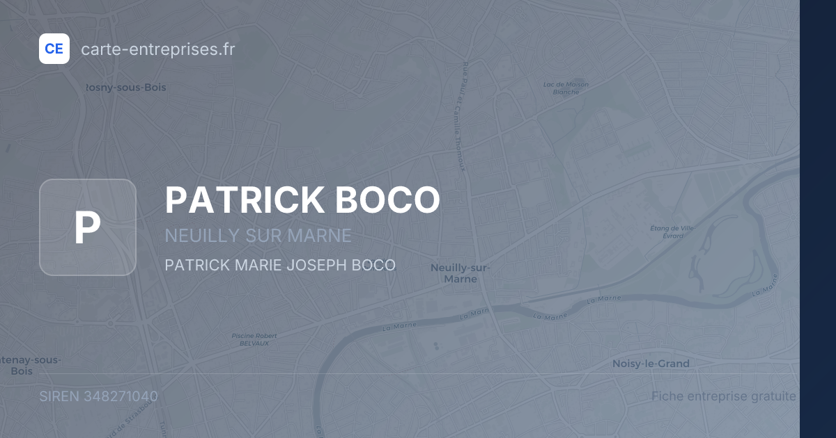 PATRICK BOCO — 348271040 — fiche entreprise