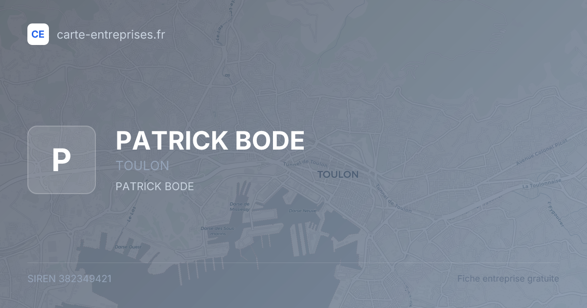 PATRICK BODE — 382349421 — fiche entreprise