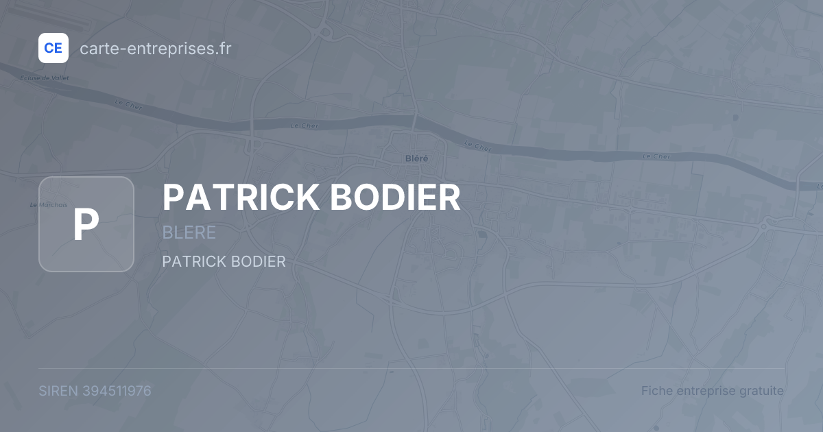 PATRICK BODIER — 394511976 — fiche entreprise