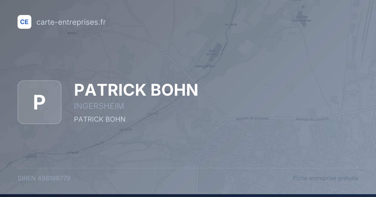 PATRICK BOHN — 498198779 — fiche entreprise