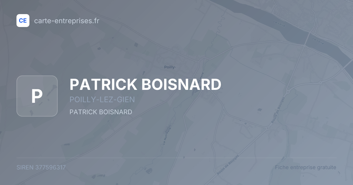 PATRICK BOISNARD — 377596317 — fiche entreprise