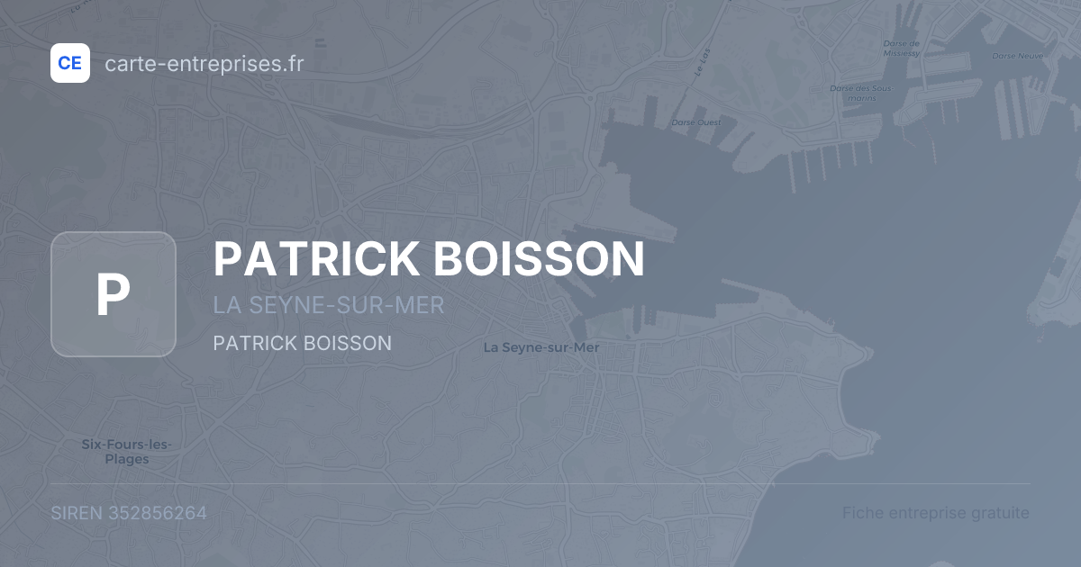 PATRICK BOISSON — 352856264 — fiche entreprise