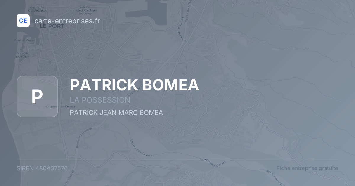 PATRICK BOMEA — 480407576 — fiche entreprise