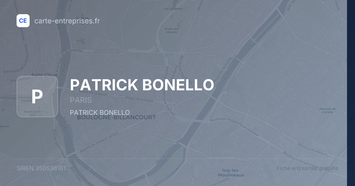 PATRICK BONELLO — 350538161 — fiche entreprise