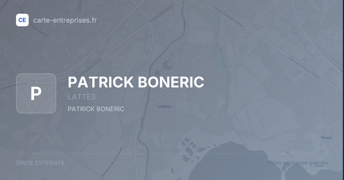 PATRICK BONERIC — 337915474 — fiche entreprise