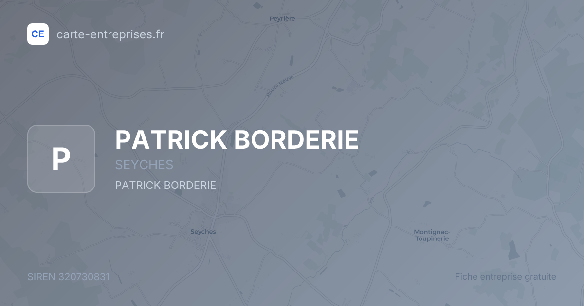 PATRICK BORDERIE — 320730831 — fiche entreprise