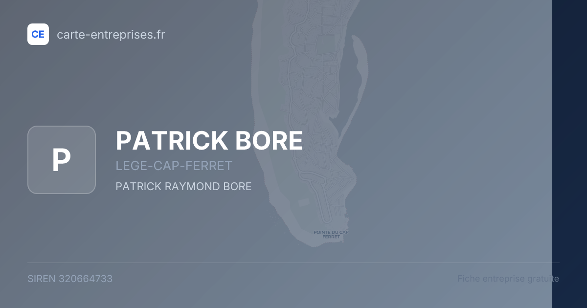 PATRICK BORE — 320664733 — fiche entreprise
