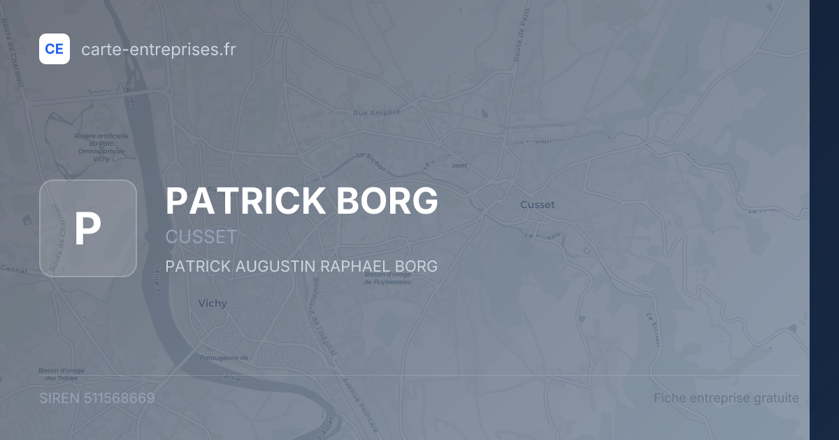 PATRICK BORG — 511568669 — fiche entreprise