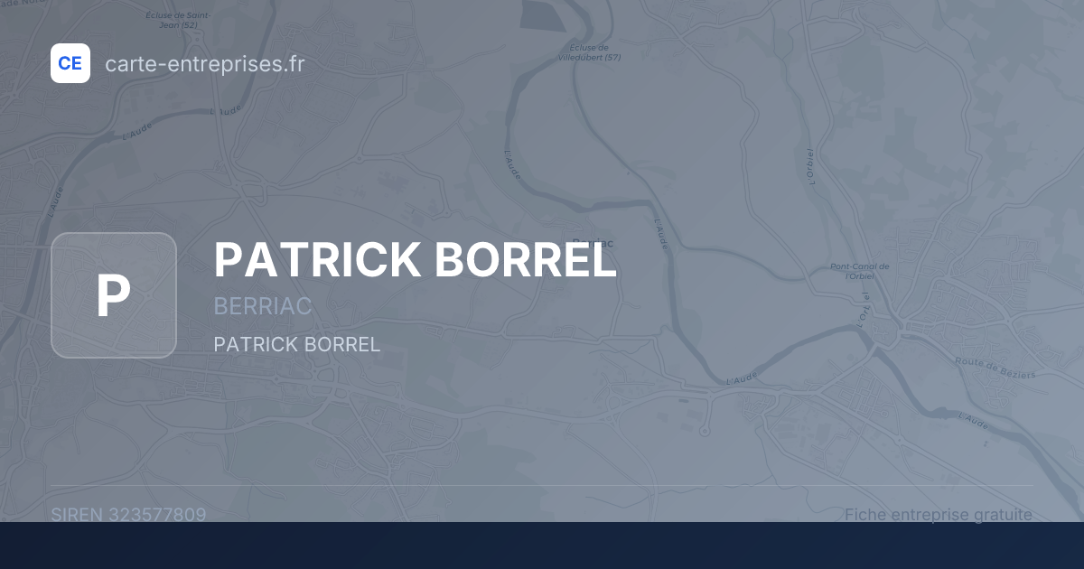 PATRICK BORREL — 323577809 — fiche entreprise