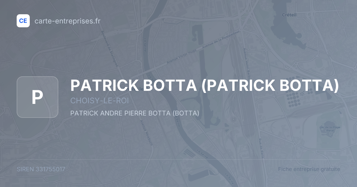 PATRICK BOTTA — 331755017 — fiche entreprise