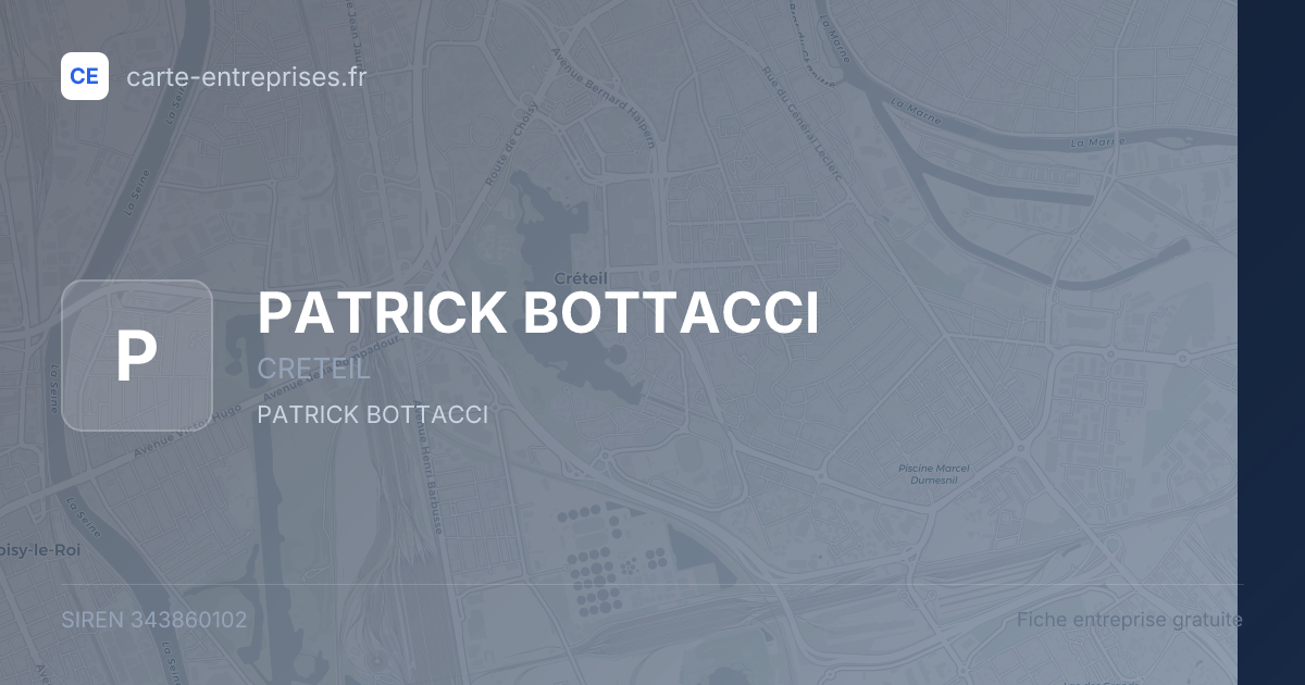 PATRICK BOTTACCI — 343860102 — fiche entreprise