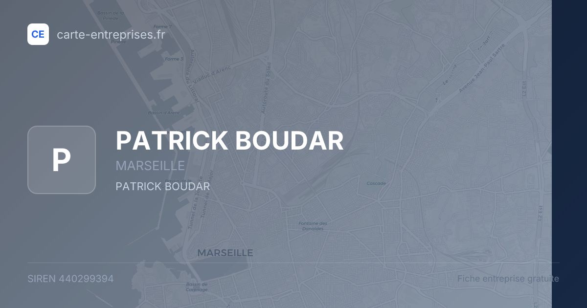 PATRICK BOUDAR — 440299394 — fiche entreprise