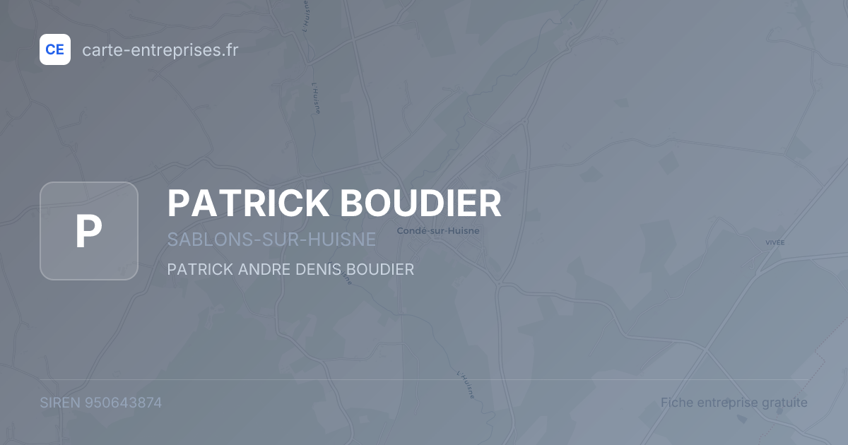 PATRICK BOUDIER — 950643874 — fiche entreprise