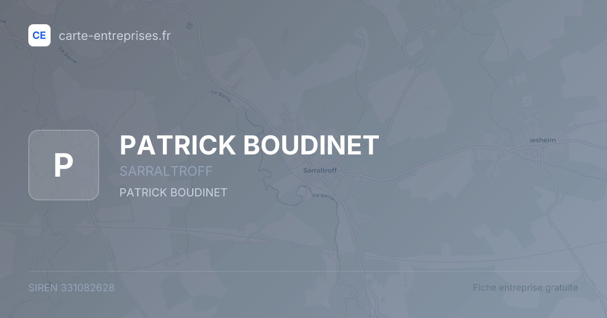 PATRICK BOUDINET — 331082628 — fiche entreprise
