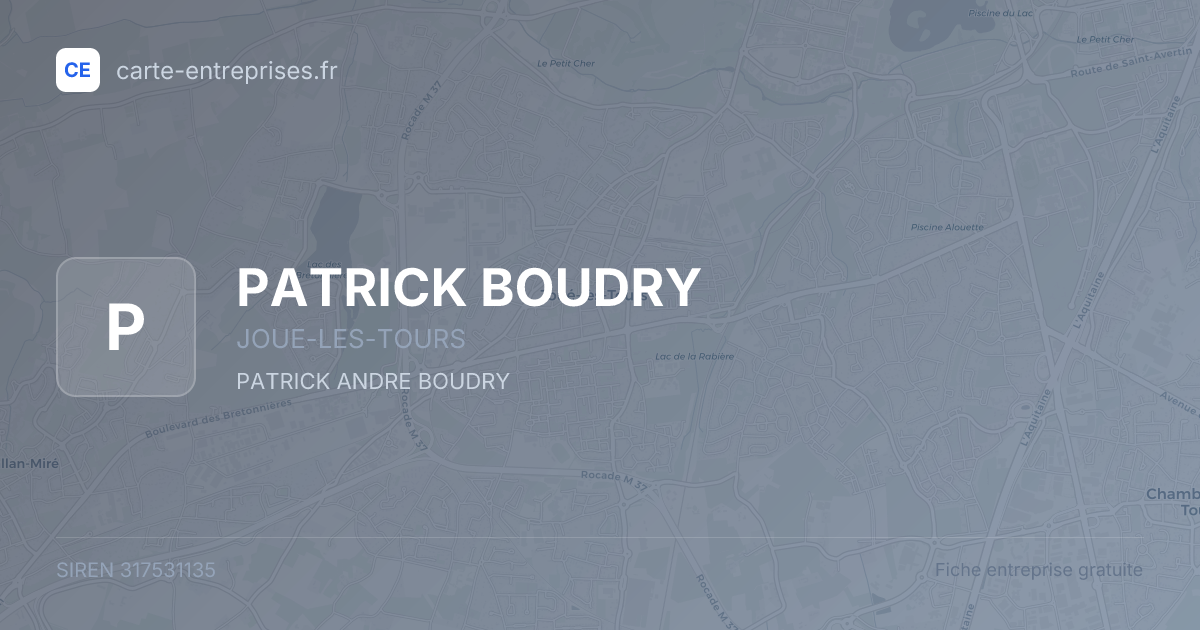 PATRICK BOUDRY — 317531135 — fiche entreprise