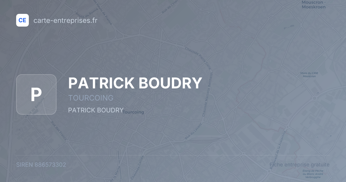 PATRICK BOUDRY — 886573302 — fiche entreprise