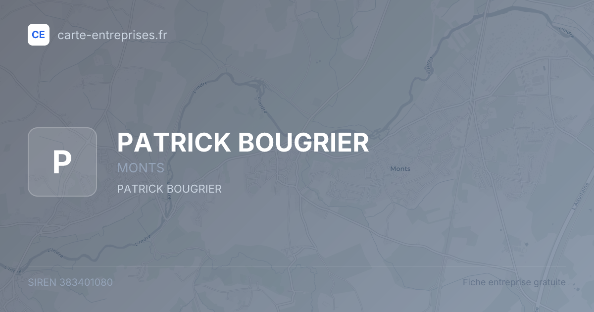 PATRICK BOUGRIER — 383401080 — fiche entreprise