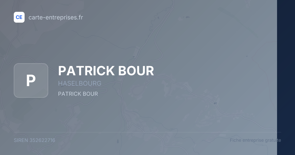 PATRICK BOUR — 352622716 — fiche entreprise