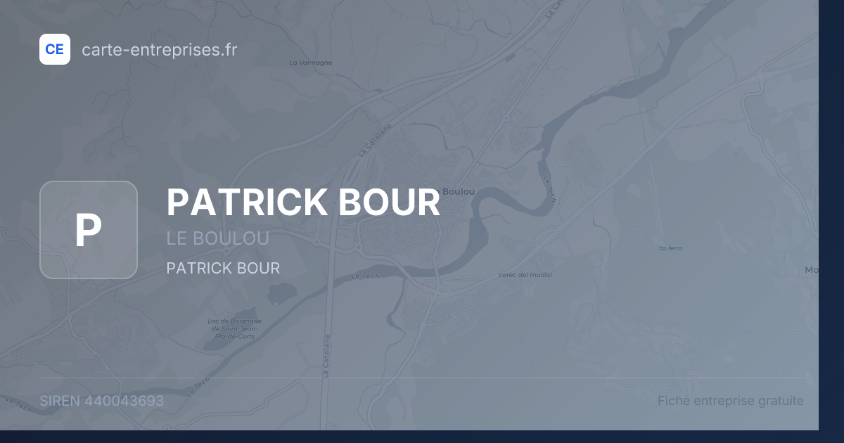 PATRICK BOUR — 440043693 — fiche entreprise