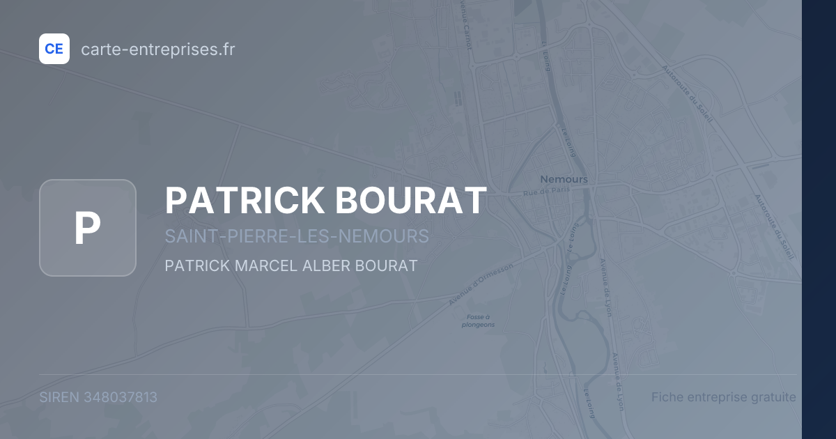 PATRICK BOURAT — 348037813 — fiche entreprise
