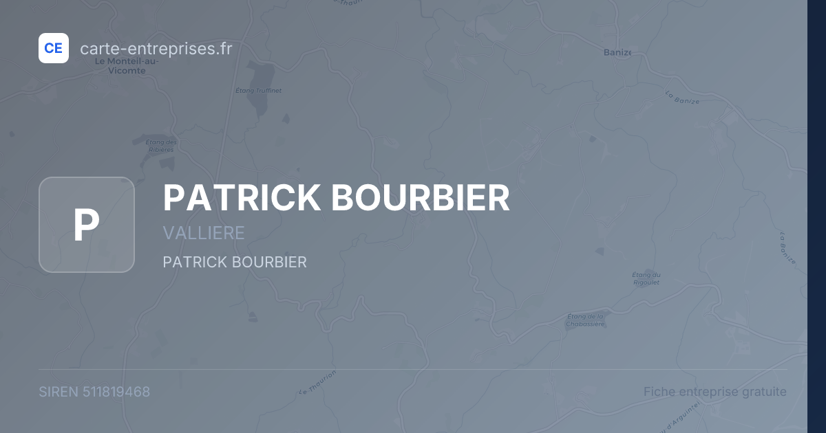 PATRICK BOURBIER — 511819468 — fiche entreprise