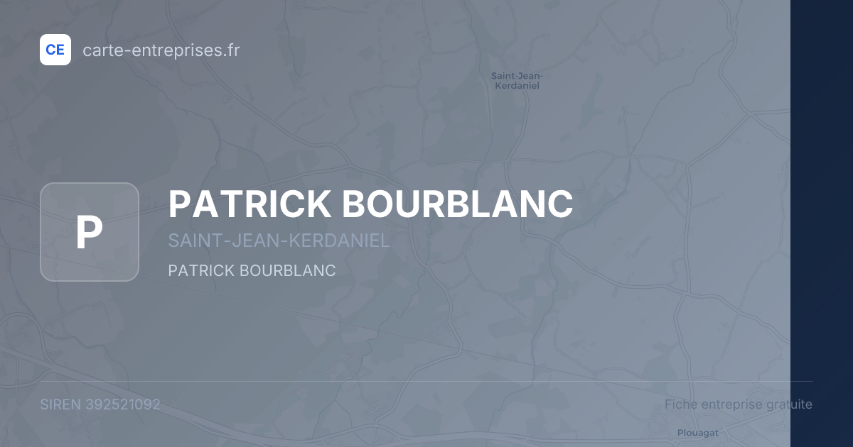 PATRICK BOURBLANC — 392521092 — fiche entreprise