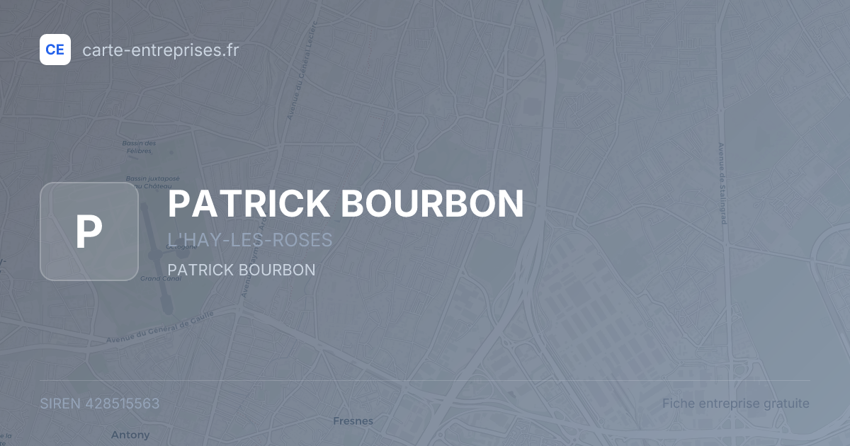 PATRICK BOURBON — 428515563 — fiche entreprise