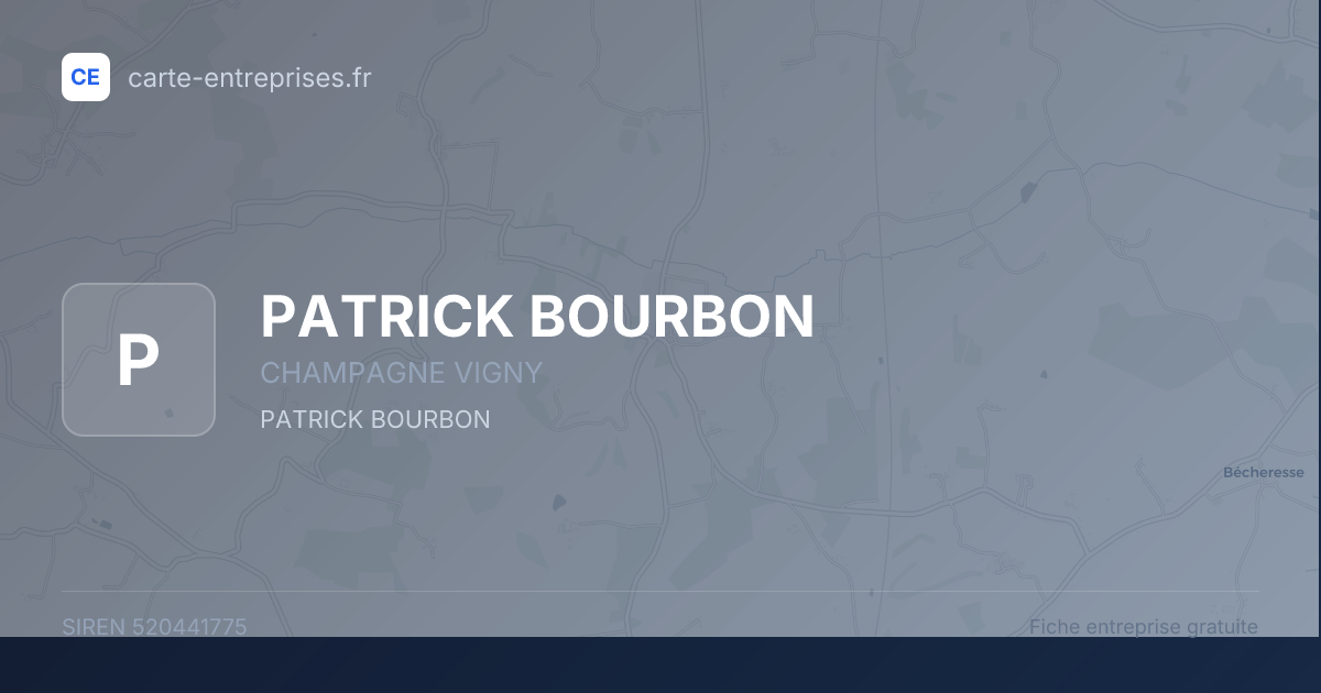PATRICK BOURBON — 520441775 — fiche entreprise